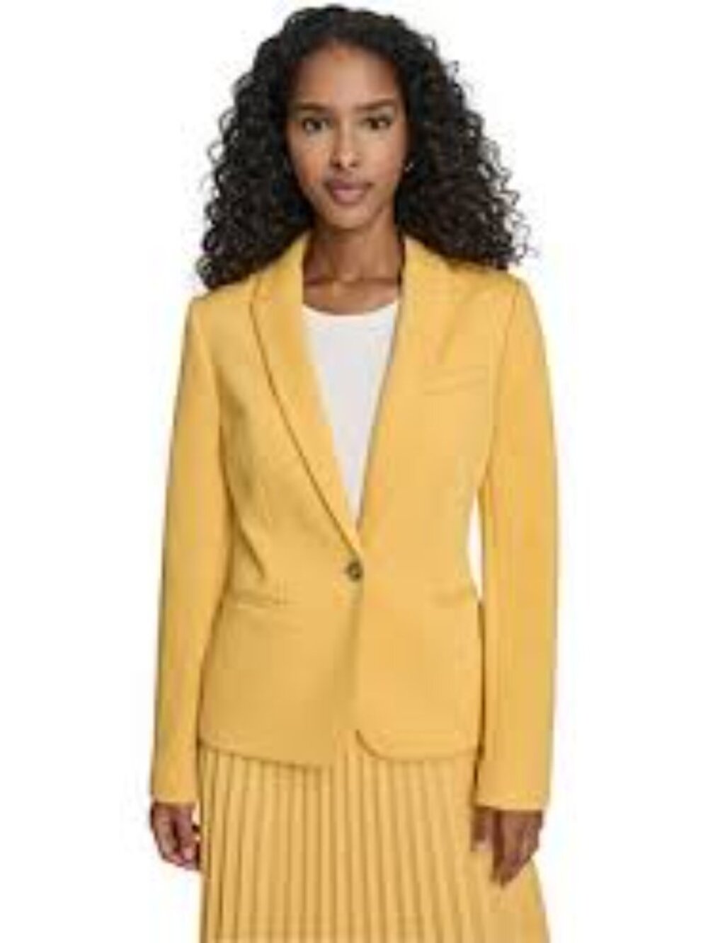 Tommy Hilfiger Yellow One Button Knit Blazer Size 0 NWT MSRP $139